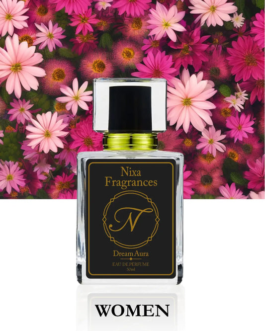 Dream Aura by NIXA – best women’s floral perfume in Pakistan 2025, inspired by fresh and aquatic notes
